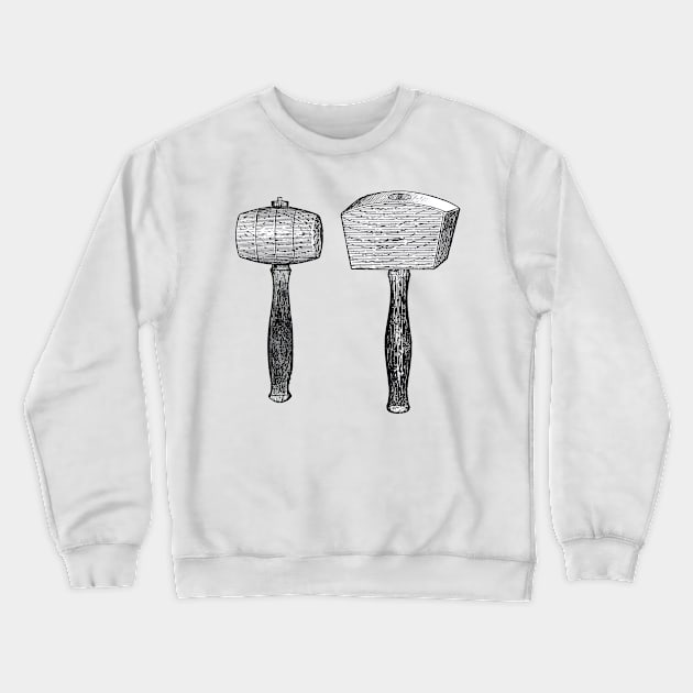 Mallets - vintage book illustration from The children's library of work and play by Edwin W. Foster 1911 Crewneck Sweatshirt by One Eyed Cat Design